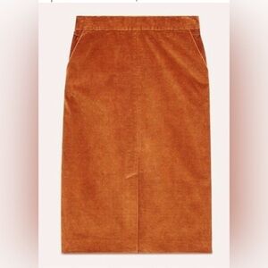 Aritzia Babaton Corduroy Toby Pencil Skirt Size 2 Golden Amber Fall Academia